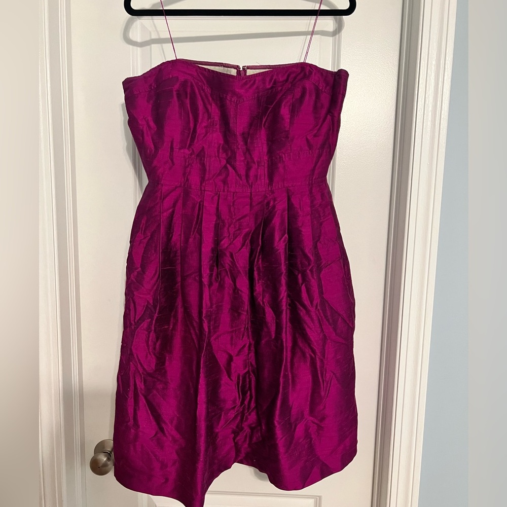 Donna Morgan Purple/Pink Strapless Dress with Pockets 16
